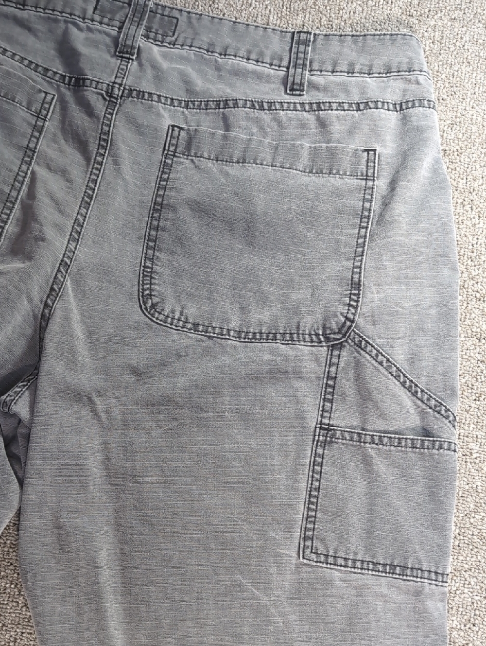 Abercrombie & Fitch Double Knee Rip-Stop Carpenter Pants Size 36x32 in Gray - Picture 5 of 10